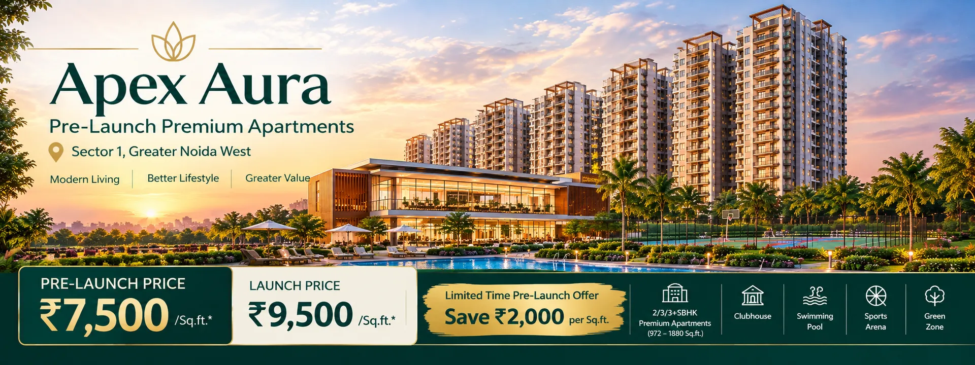 Apex Aura – Pre-Launch Premium Apartments in Sector 1, Greater Noida West